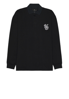 Y-3 Yohji Yamamoto Rugby Long Sleeve Shirt in black/black - Black. Size M (also in ).