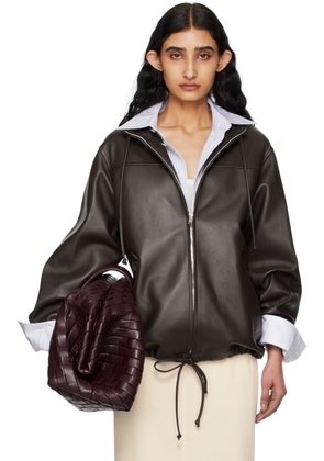Bottega Veneta Brown Hooded Leather Jacket