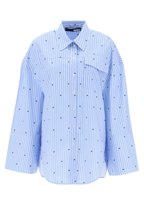 'oversized shirt with maxi - 34 Blu