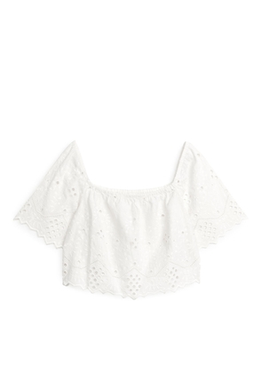 Embroidered Top - White