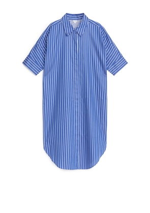 Cotton Shirt Dress - Blue