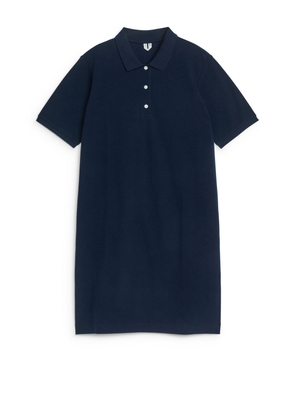 Piqué Polo Dress - Blue