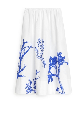 Midi Cotton Skirt - White
