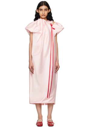 Simone Rocha Pink Pleated Midi Dress