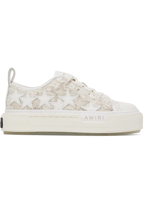 AMIRI White & Beige Stars Court Low Sneakers