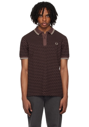 Fred Perry Brown Abstract Polo