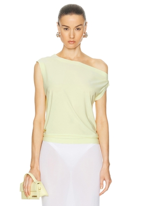 Norma Kamali Drop Shoulder Top in Butter Yellow - Yellow. Size M (also in S, XS).