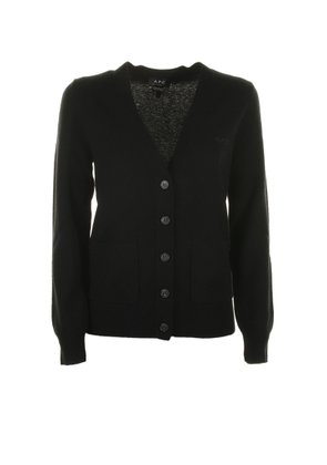 A.p.c. Black Cardigan With Buttons