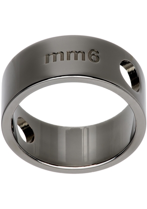 MM6 Maison Margiela Gunmetal Circle Hole Ring
