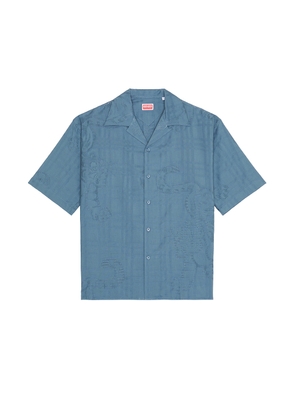 Kenzo Bamboo Tiger Hawaiian Short Sleeve Shirt in Blue - Blue. Size L (also in M, S, XL/1X).