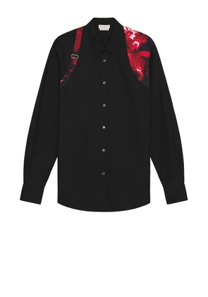 Alexander McQueen Harness Shirt in Black - Black. Size 16.5 (also in 16, 17).