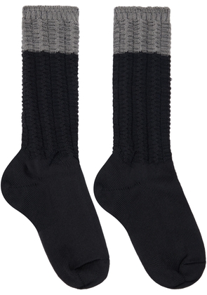 HOMME PLISSÉ ISSEY MIYAKE Black & Gray Churros Socks