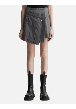 Fold-detail Pleats Mini Skirt