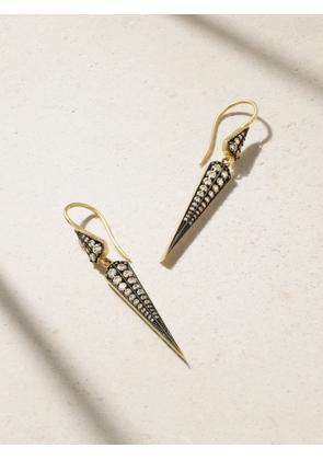 Sylva & Cie - Blackened 18-karat Gold Diamond Earrings - One size