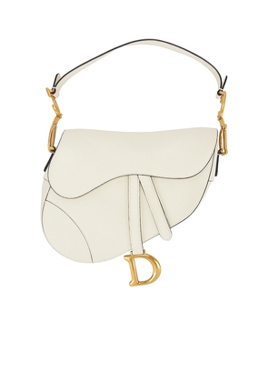 FWRD Renew Dior Leather Saddle Bag in Ivory.