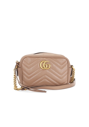 FWRD Renew Gucci GG Marmont Shoulder Bag in Beige.