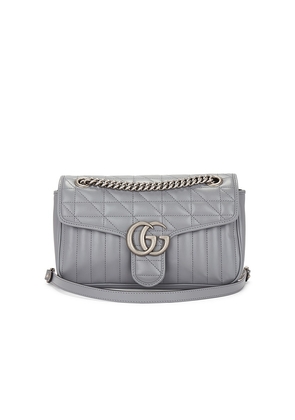 FWRD Renew Gucci GG Marmont Chain Shoulder Bag in Grey.