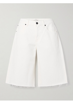 SLVRLAKE - Mica Frayed Denim Shorts - White - 24,25,26,27,28,29,30,31