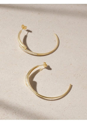 Jennifer Meyer - Double Dome Medium 18-karat Gold Diamond Hoop Earrings - One size