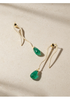 Ileana Makri - 18-karat Gold, Emerald And Diamond Earrinngs - One size