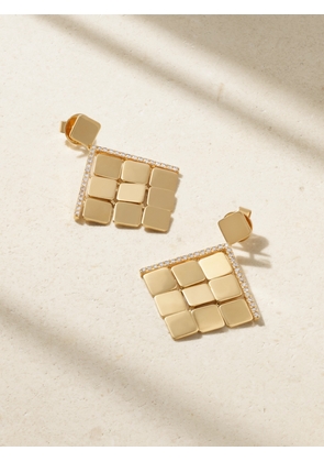 Ileana Makri - Medium Tile 18-karat Gold Diamond Earrings - One size