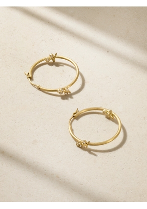 Ileana Makri - Lavender Medium 18-karat Gold Diamond Hoop Earrings - One size