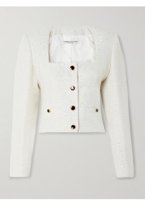 Alessandra Rich - Sequined Tweed Jacket - White - IT38,IT40,IT42