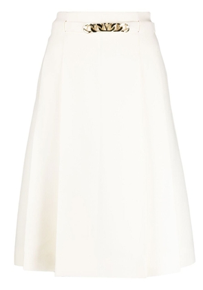 Valentino Garavani horsebit-detail high-waisted skirt - Neutrals