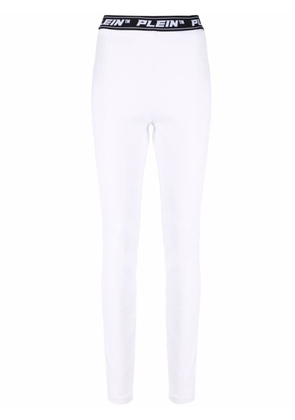 Philipp Plein logo-waistband leggings - White