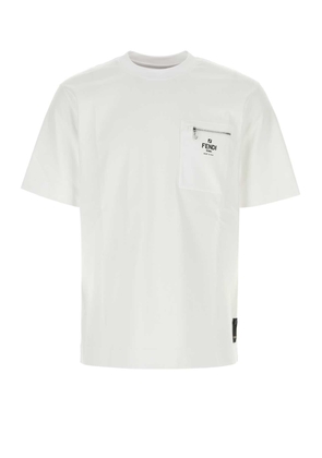Fendi White Cotton T-Shirt