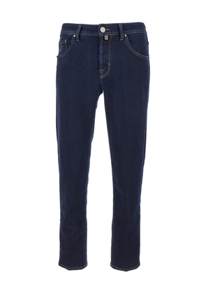 Jacob Cohen Scott Blue Skinny Jeans With Contrasting Stitching In Cotton Blend Denim Man