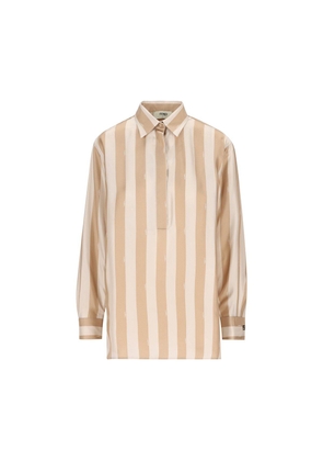 Fendi Long Sleeved Striped Shirt