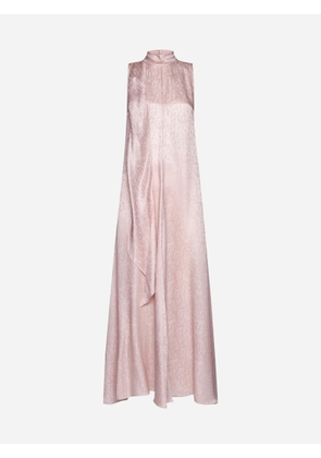 Forte_Forte Microdamier Silk-Blend Long Dress