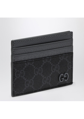 Gucci Gg Supreme Black/grey Fabric Card Holder