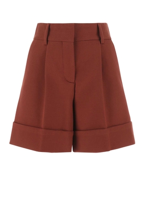 See By Chloé Brown Stretch Cotton Blend Shorts