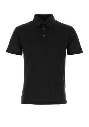 Pt Torino Black Cotton Polo Shirt