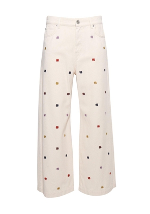 Weekend Max Mara Floral Embroidered Wide Leg Pants