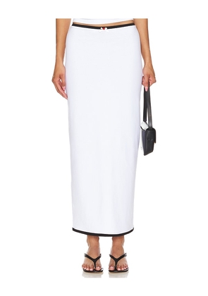 Rowen Rose Long Skirt in White. Size 36, 38.