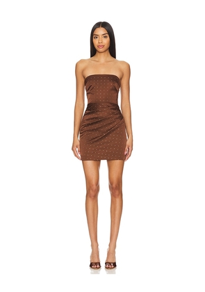 Nookie Mischief Mini Dress in Brown. Size L, S, XS.