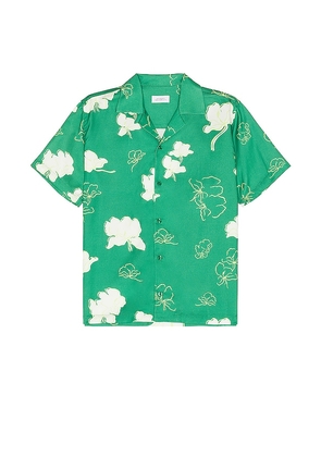 SATURDAYS NYC Canty Short Sleeve Shirt in Green. Size XL/1X.