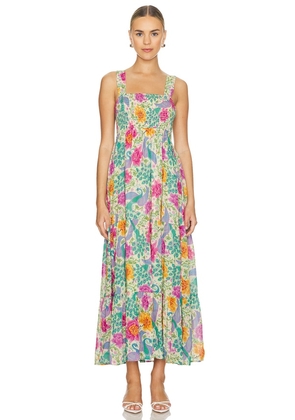 SPELL Bohme Strappy Maxi Dress in Teal. Size M.