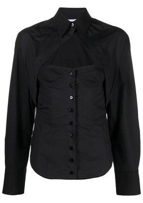 The Attico cut-out corset-style cotton shirt - Black