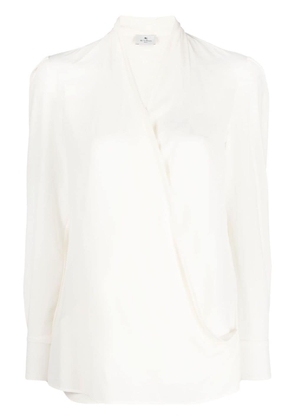 ETRO wrap-effect silk blouse - White