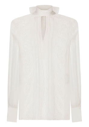 Dolce & Gabbana chantilly lace semi-sheer blouse - White