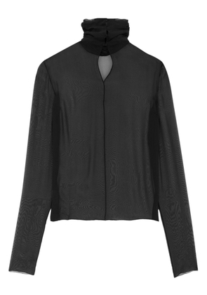 Saint Laurent semi-sheered silk blouse - Black