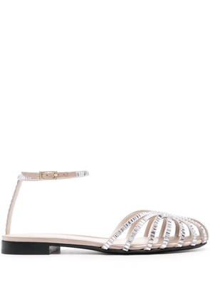 Alevì Rebecca crystal-embellished caged sandals - Neutrals