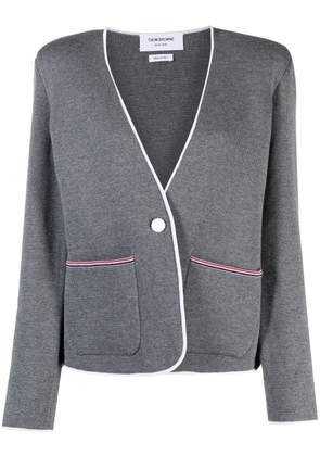 Thom Browne V-neck merino wool cardigan - Grey