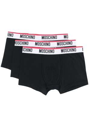 Moschino logo trim boxers - Black