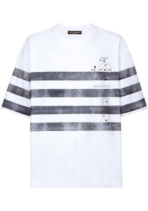 Dolce & Gabbana striped cotton T-shirt - White
