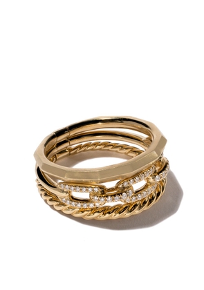 David Yurman 18kt yellow gold Stax diamond narrow ring
